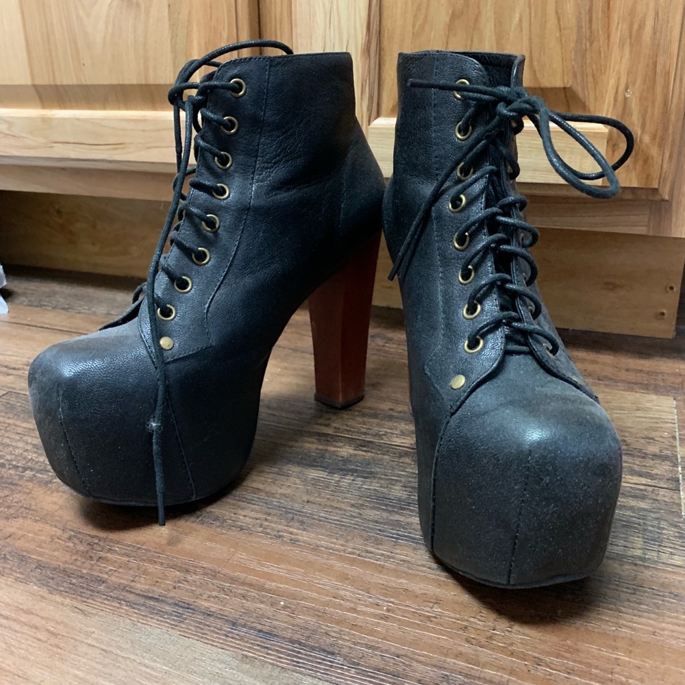 Jeffrey Campbell Havana Black Leather Lita 8